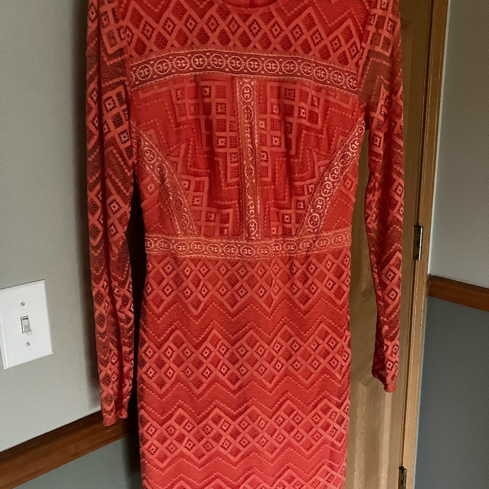 Beautiful tangerine 🍊 lace mini dress size small